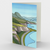 Greeting card depicting print of geometric painting of Okanagan lake and mountains