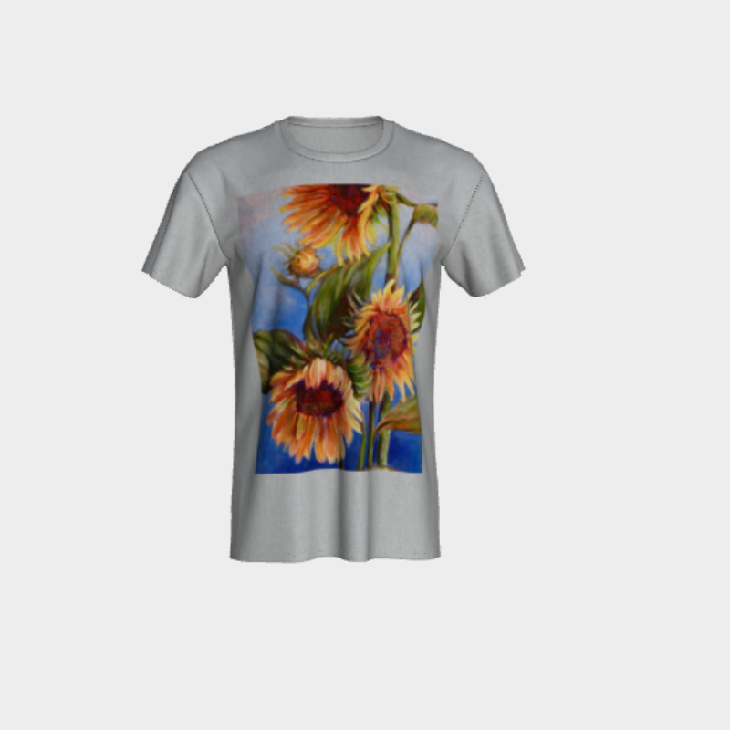 Heather grey tshirt with sunflower decal