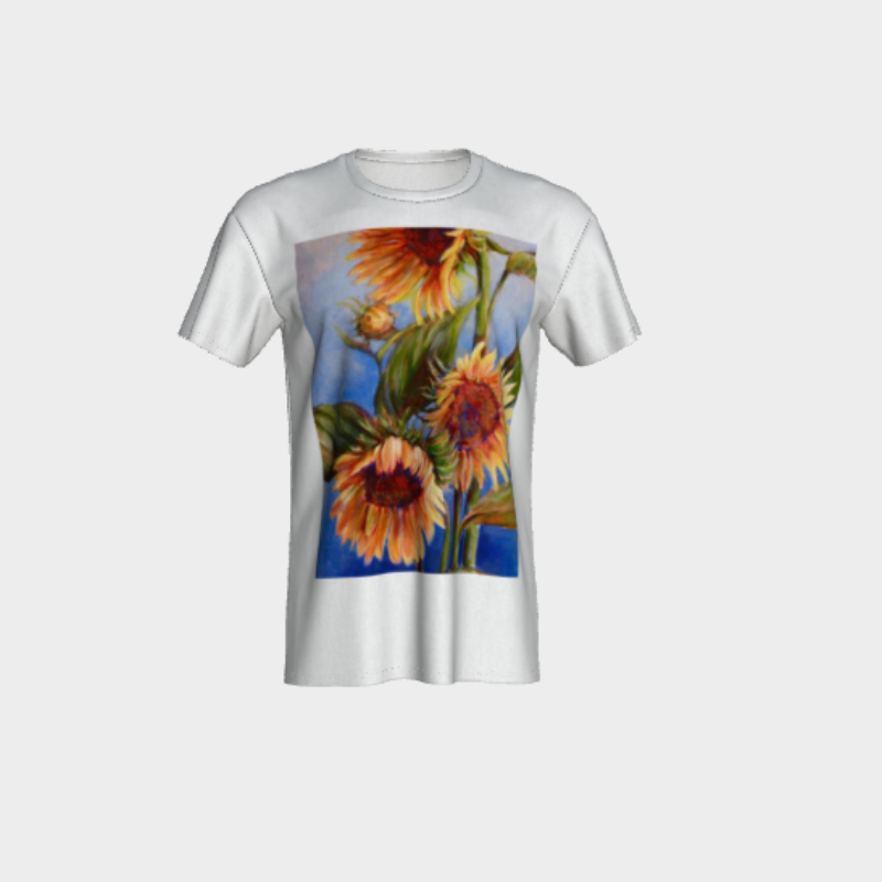 White tshirt with sunflower decal