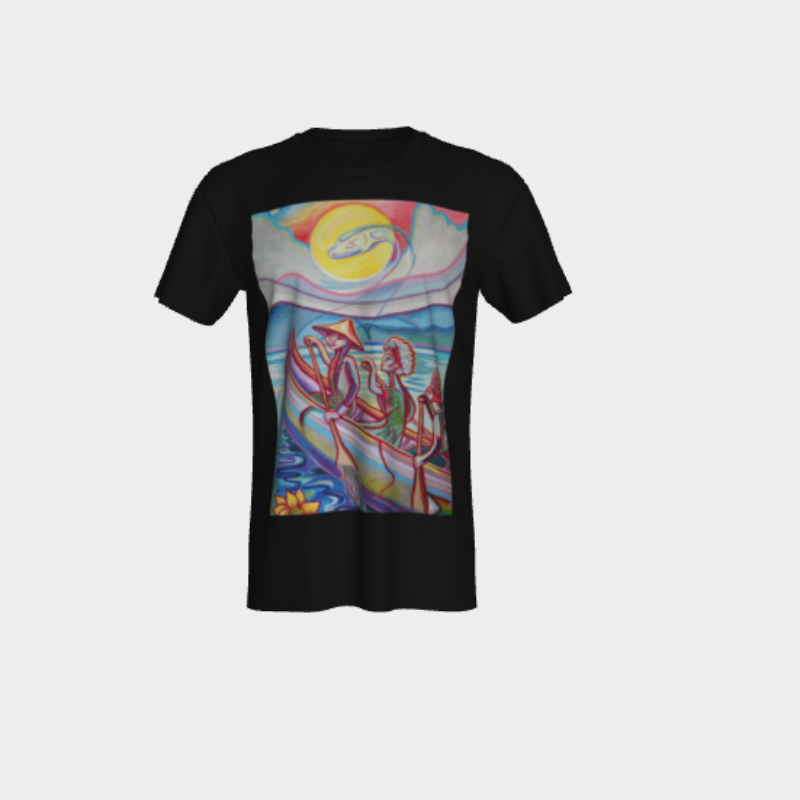 Black tshirt with canoeist decal