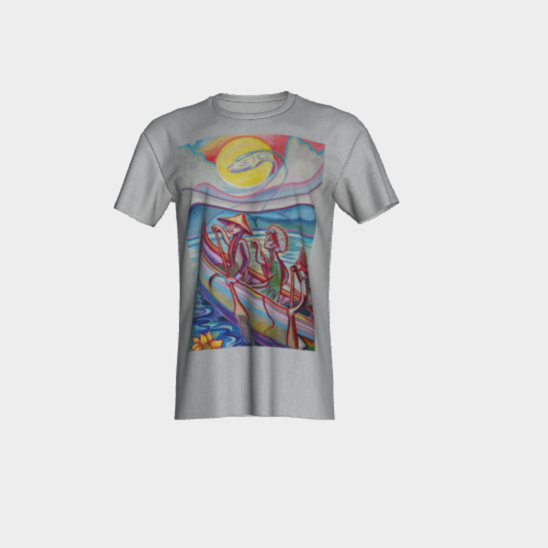Heather grey tshirt with canoeist decal