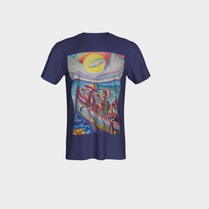 Navy tshirt with canoeist decal