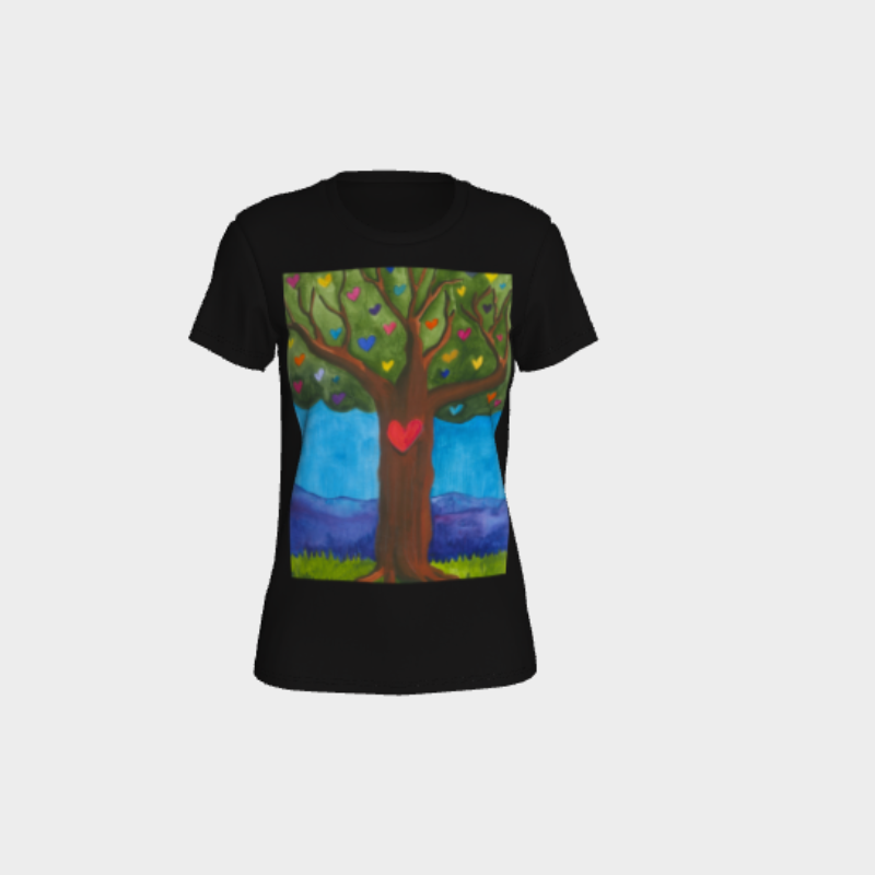 Black womens tshirt with tree of life decal