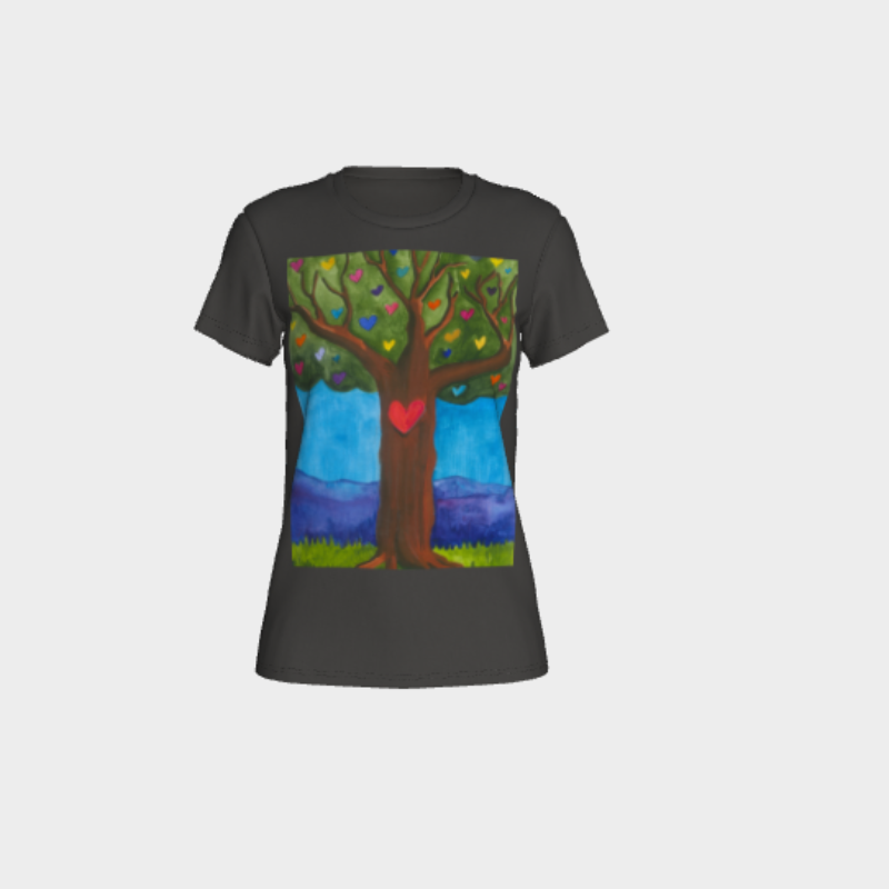 Heather Womens TShirt with Tree of Life decal