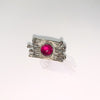 Sterling silver ring with pink stone