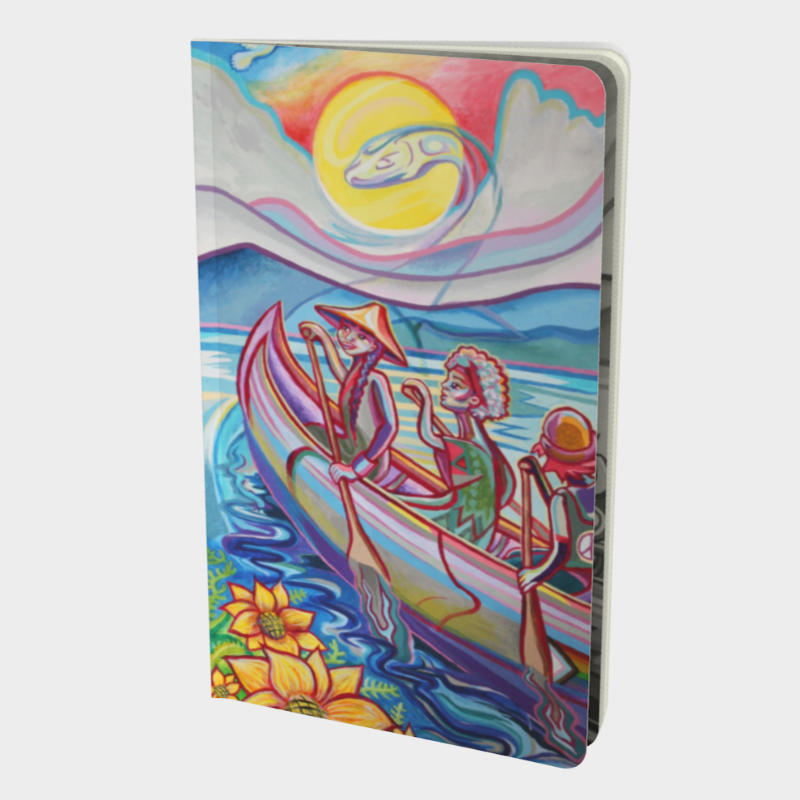 Notebook with canoeists on covers